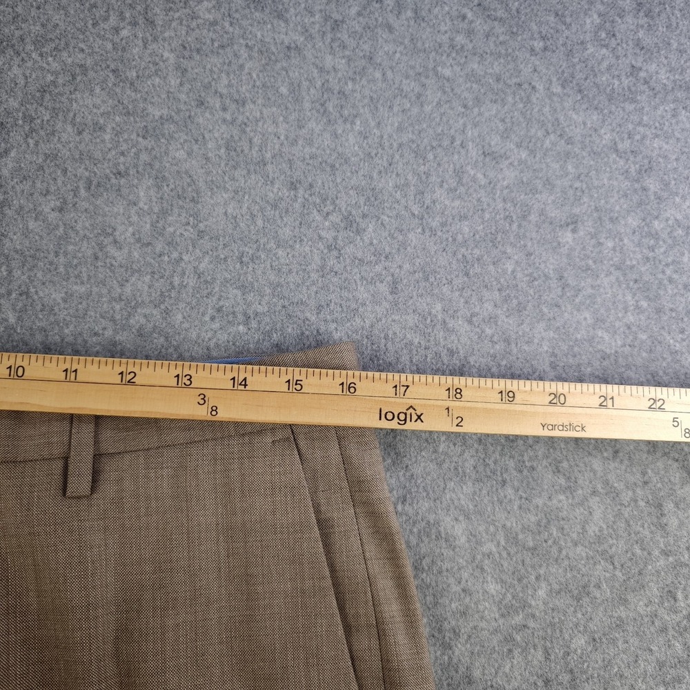 Banana Republic Mens Tailored Slim Fit Dress Pants 31x30 100% Wool Brown Flat - Picture 5 of 9